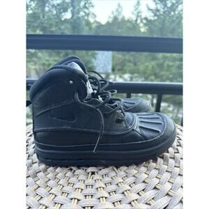 Nike Boys Woodside 3Y High 524873-004 Black Lace Up Ankle Boots Shoes Sneakers